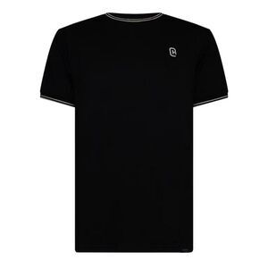 Crosshatch Mens Preece Contrast Striped T-Shirt / Black